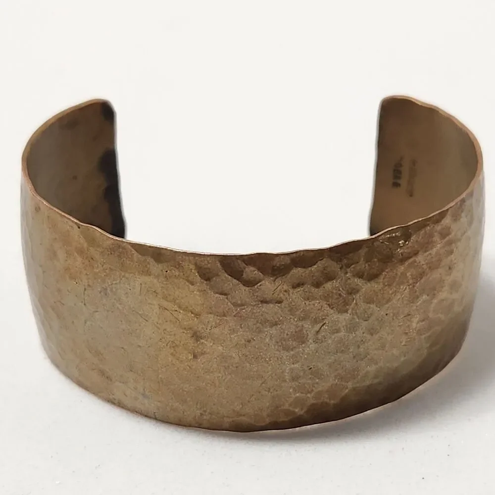 1970s Mexico Cobre Hammered Copper Cuff Bracelet 1